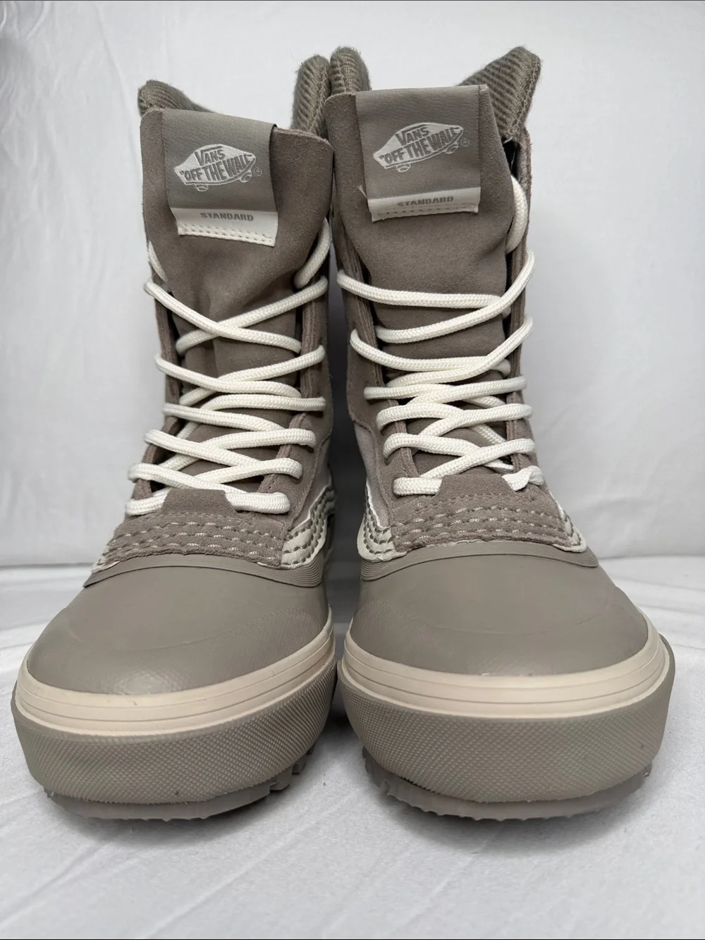 Women's size 5.5 / Men's size 4 Vans Taupe/Off-White High-Top Lace-Up MTE Boots